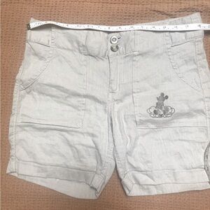 House of Mickey linen logo embroidered shorts size 8